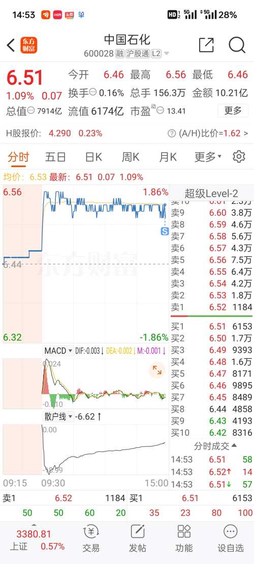 中石化股票行情,中石化股票行情深度解析